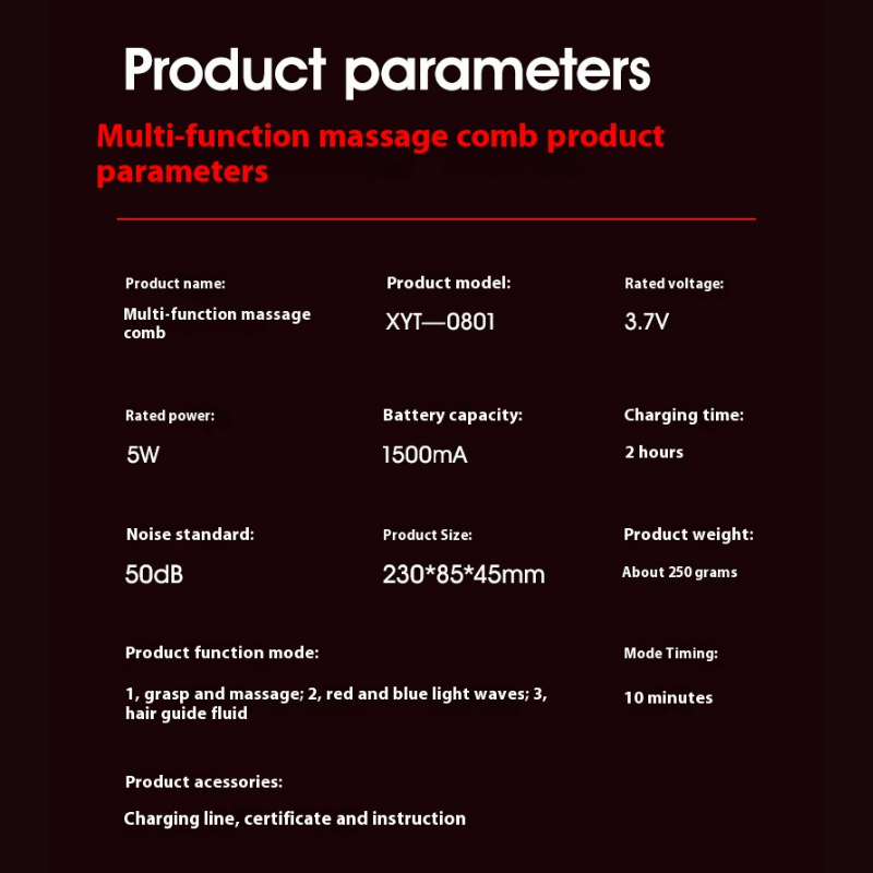 Rechargeable Hair Scalp Massager Comb – Detangle, Relax & Nourish